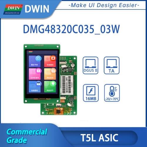 DWIN LCD Modules 3.5 Inch TFT Display Commercial 320*480 HMI Screen Touch Panel