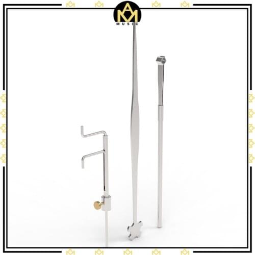 Stainless Steel Violin Luthier Tools Sound Post Gauge Measurer Retriever Clip SET Violin Parts & Accessories