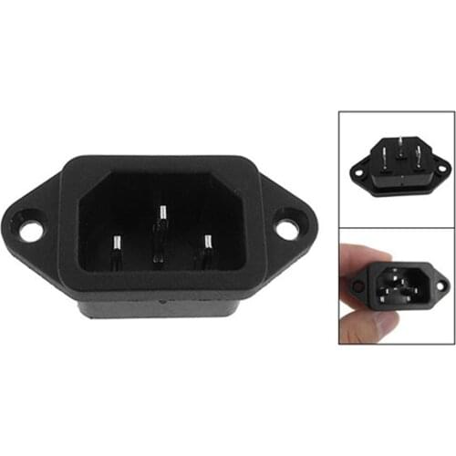 IEC320-C14 Male Plug 3 Pins PCB Panel Power Inlet Socket Connector