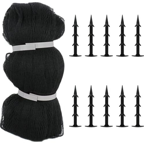 Pond Netting Fruit Tree High Density 11Pcs+10 Stakes Flower Garden Protection Crops Black Woven Fine Mesh For Koi Ponds Leaves