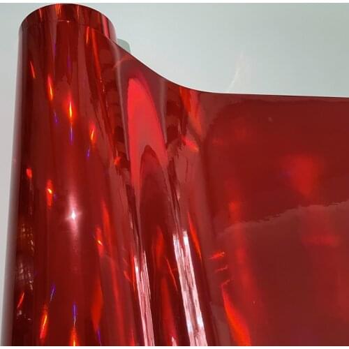 Holographic Red Laser Chrome Adhesive Vinyl Roll DIY Car Motorbike Computer Laptop Skin Sticker Wrapping Foil