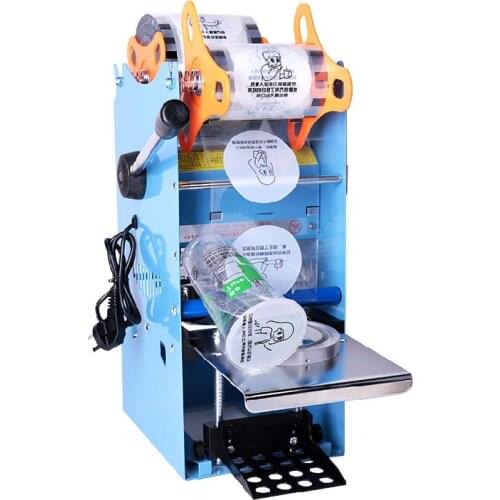 Cup Sealer Machine Manual Bubble Tea Cup Sealing Machine for 9/9.5/Plastic/Paper Milk Tea Cup 360ml/380ml/440ml/500ml/700ml