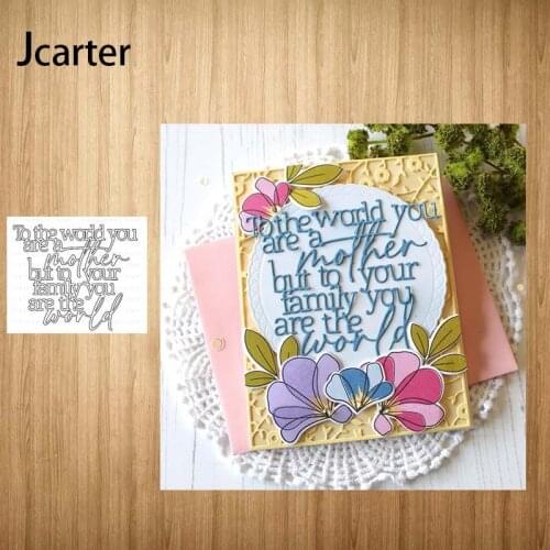 Mother To Family World Letters Words Metal Cutting Dies Craft for Scrapbooking Knife Mould Blade Punch Stencils Dies Cut Model