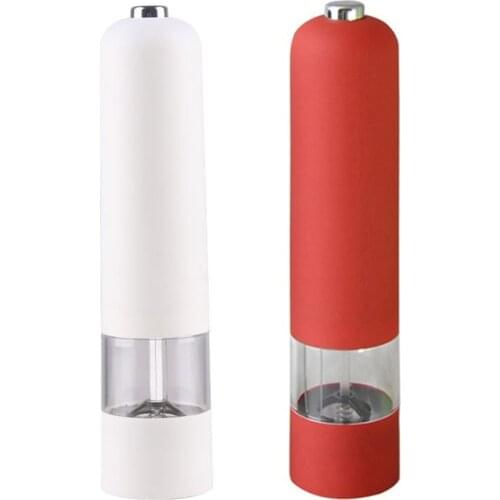 Pepper Mill Salt Mill Electric With Light Adjustable White Spice Mill Ceramic Grinder Salt And Pepper Mill Good Airtightness Hot