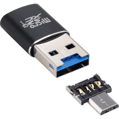 Micro SD SDXC TF to USB 3.0 Card Reader with Micro USB 5pin OTG Adapter for Tablet / Cell Phone