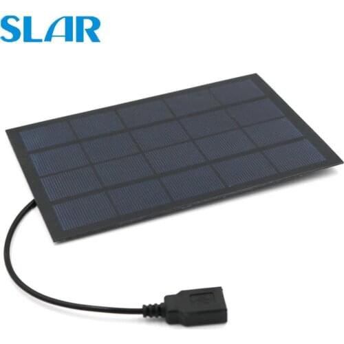 Mini Solar Cell 5V 2W 3W 4W 7W Output USB Outdoor 18650 Battery Charger USB Female Port 5 V Charge Regulators Solar Panel