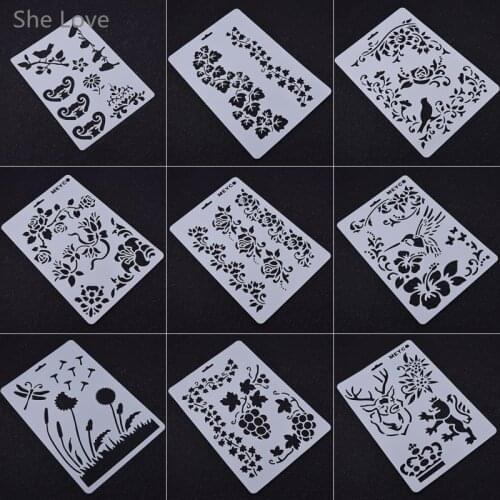 Chzimade Soft Plastic Reusable Template Stencil Spray Paint Mold Wall Furniture Decor Scrapbooking Album Drawing Template