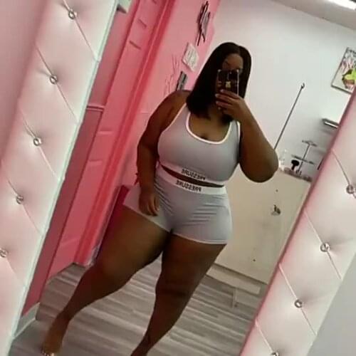 Custom Large Size XL-5XL Wholesale Trendy Women Gym Outfits Crop Top Short Pants Two Piece Sportswear Matching Set Swimsuits