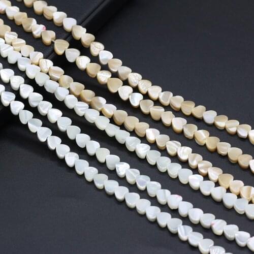 Natural Mother of Pearl Shell Beads Love Heart Shape MOP Shells Loose Beads for DIY Necklace Bracelet Ring Jewelry Making Gift