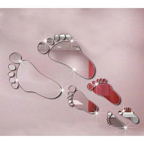 Foot Sticker Mirror Wall Adhesive Window Wallpaper Decoration House For Kids Room 40.5x60.5cm(16x241n) Drop-Shipping