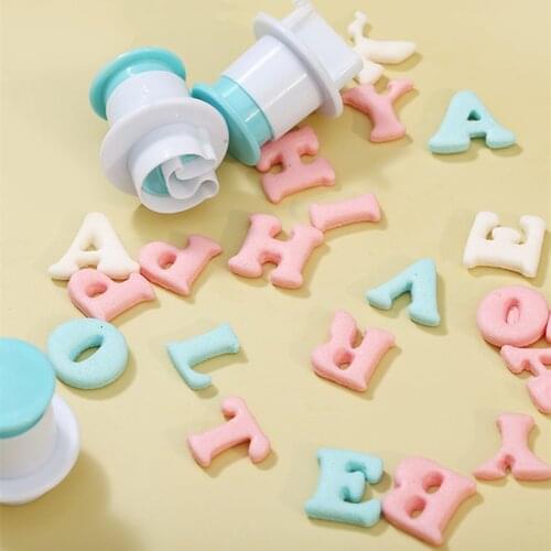 1 Set Letter Mold DIY handmade cake Chocolate fondant biscuit printing press cutting decorative plastic mold Baking utensils