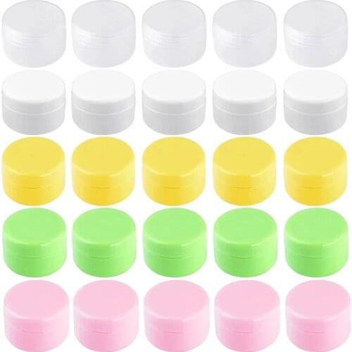 1Pc 20g/50g/100g Refillable Sample Bottles Plastic Empty Makeup Jar Pot Travel Face Cream Lotion Cosmetic Container 5 Colors