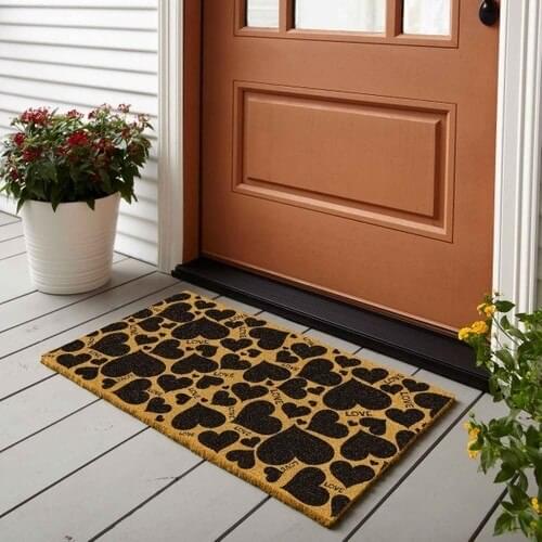Heart Pattern welcome entrance doormat carpet rug home bathroom living room floor stair kitchen aisle slip
