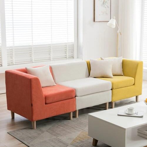 Karois6009 Nordic Minimalist Color Matching Combination Fabric Washable L-shaped Single Double Three-seat Sofa