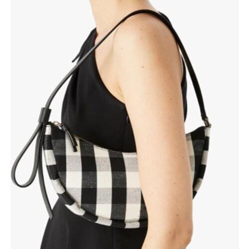 Crescent Underarm Bag 2021 Canvas Plaid Shoulder Bag Designer Handbags Luxury High Quality Women Bags sac de luxe femme