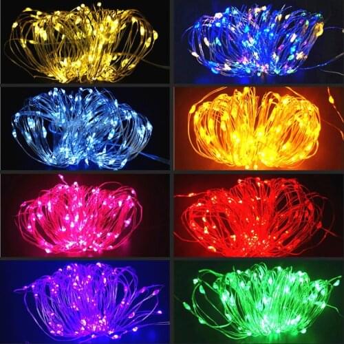 Copper Wire LED Fairy String Lights Garland Christmas Decorations for Home Bedroom Wedding New Year Decor USB Battery Powered