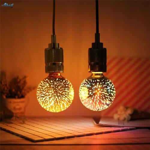 Warm Home Ball Pendant Lights Bulb Festival Decorative 3D Lamp Edison Light Bulb Led Retro E27 Bar Night Shop Hanging Fixtures