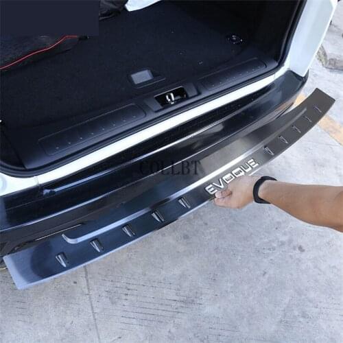 High quality Stainless Steel Black/Silver Rear Bumper Protector Sill Trunk Guard Cover Trim For Range Rover Evoque 2012-2019