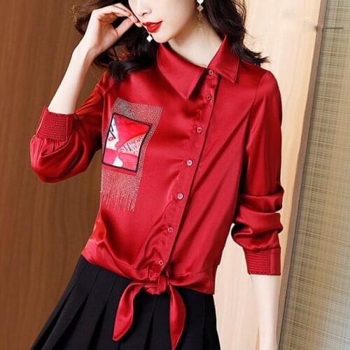 Women Spring Summer Style Chiffon Blouses Shirts Lady Casual Turn-down Collar Long Sleeve Blusas Tops ZZ0474
