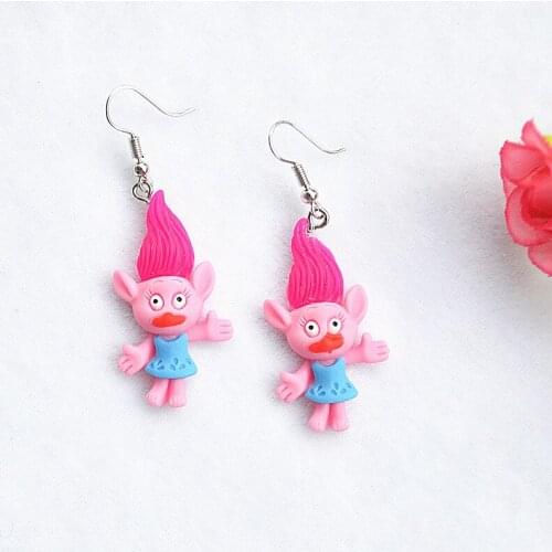 1Pair Anime Handmade Unique Baby Doll Pendant Drop Earings for Women Girl Fashion Punk Blue Earings Gift Accessories E331