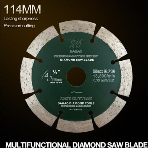 114mm Split Tooth Segmented Shape Diamond Saw Blade Volcanic Rock Cutting Blade Support Wet Dry Cutting for Masonry / Brick