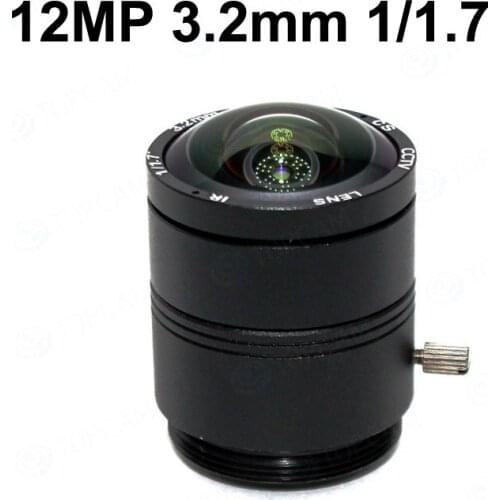 12 Megapixel HD Fixed CS 3.2mm Lens 150 Degree 1/1.7 Inch For 4K IP CCTV Box Camera