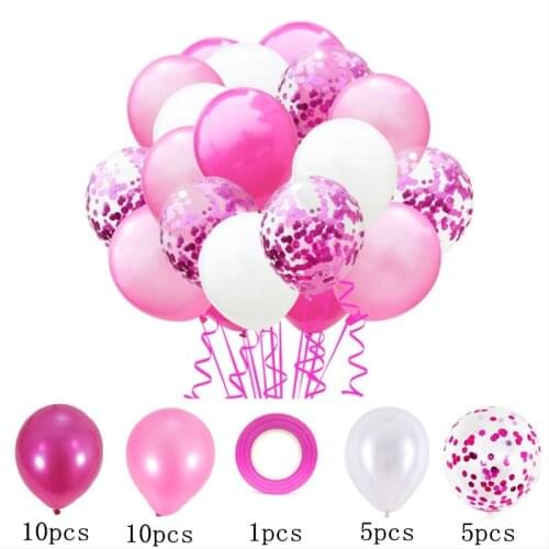 30pcs pink blue confetti latex balloon family birthday wedding party wall decoration boy girl children inflatable toy