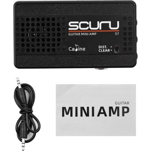 Caline S7 Portable Guitar Mini Amplifier Speaker 3W with Clear & Distortion Modes for Electric Guitar Electric Ukulele Parts