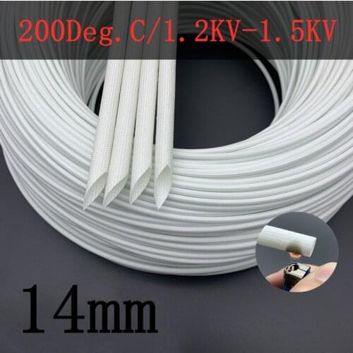 ID 9mm Fiberglass Cable Sleeve Insulation Soft Braided Chemical Fiber Glass Tube High Temperature Pipe Wire Wrap Protector 1M