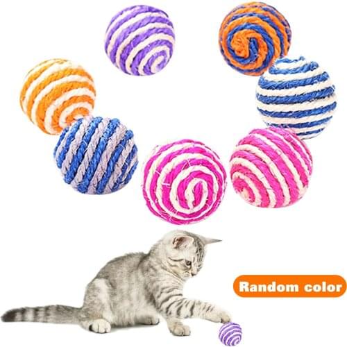 Natural Sisal Ball Cat Scratching Posts Toys Ball Mouse Style Cat Toys Interactive Pet Cats Scratching Board Random Color New