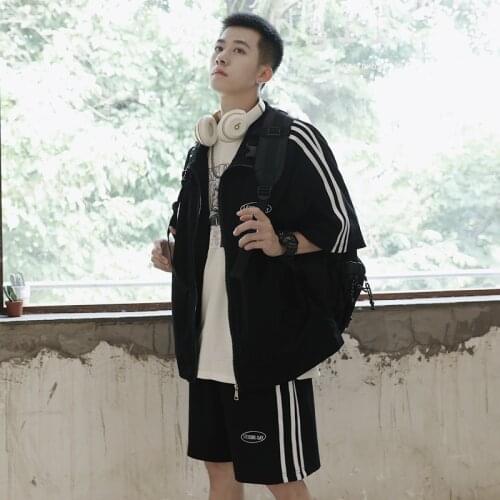 Summer style leisure sports suit mens short sleeve youth two piece suit mens Sets mens clothes tracksuit sweatsuit