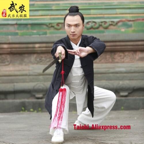 Handmade Linen Tai Chi Uniform Kung Fu martial Art Suit Wing Chun Uniform Chinese Stlye Clothes three Pieces Jacket shirt pants
