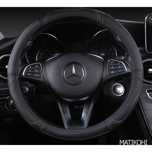 MATIKOHI Carbon Fiber Leather Car Steering Wheel Cover For Geely CK EC7 EC8 MK CK2 GC9 GC6 emgrand 7 X7 ec7 atlas MK
