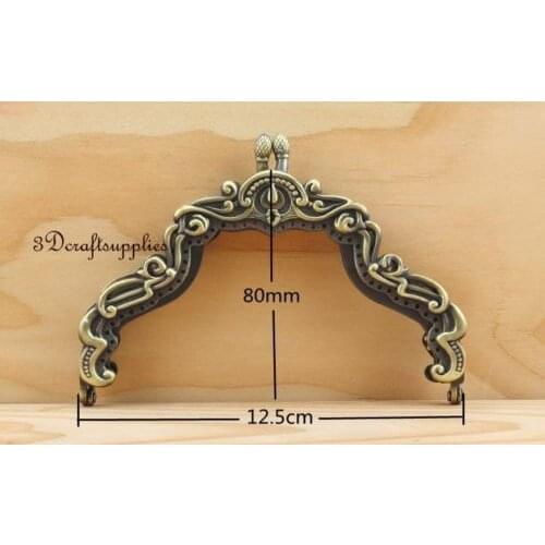 Metal frame sewing bag purse frame clasp alloying 5inch x 3inch anti bronze D53