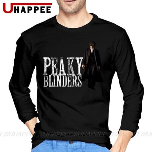 Vintage Peaky Blinders T Shirt Men Hot Sale Mens Autumn Custom Printing Graphic Long Sleeve Plus Size Base T-shirt
