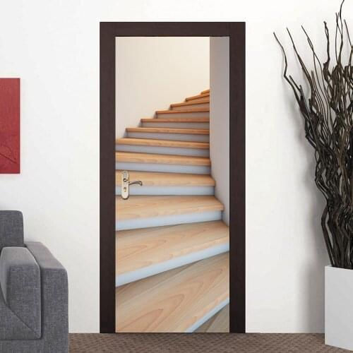 Funlife 77x200cm Wall Sticker Creative 3D Furniture Stciker Home Decor Poster Stairs Waterproof Imitation 3D Door Stickers