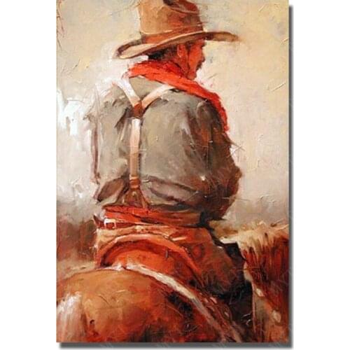 New Design Ride Horse Man Wall Pictures For Living Room Figure Oil Painting Handpainted Cheap Modern Paintings Wall Art