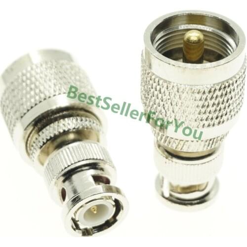 New UHF Male PL259 Plug To BNC Type Male Plug Straight RF Coax Adapter Convertor