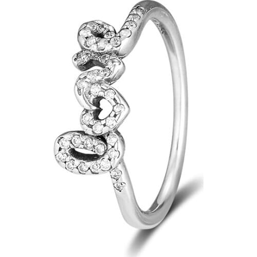 Signature of Love Rings 100% 925 Sterling Silver Fine Jewelry Free Shipping