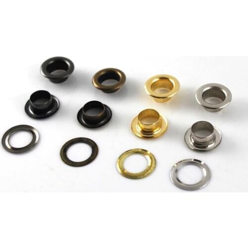 100sets 3.5mm Brass Eyelet with Washer Leather Craft Repair Grommet Round Eye Rings For Shoes Bag Clothing Leather Belt Hat