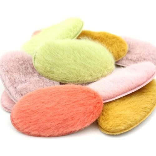 25Pcs 3.8*6.7cm Rectangle Plush BB clip cover Padded Appliques for childrens crafts furry headwear DIY Hairpin Decor wholesale