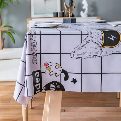 PVC Plastic Waterproof Oilproof Table Cover Tablecloth Printed Home Kitchen Dining table Cloth Protector for Rectangular Table