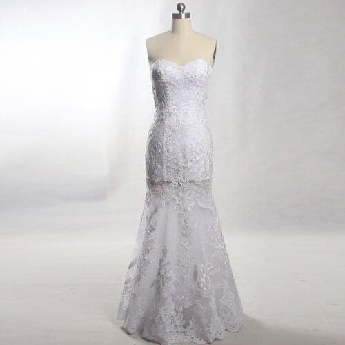 RSW1276 Real Pictures Yiaibridal Floor Length Sweetheart Neckline High Low Sheer Skirt Vestidos De Renda