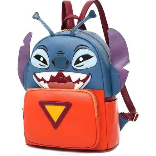 Stitch PU Backpack Women Disney Backpack Travel Female High Quality Bookbag for Teenage Girls Mochila Feminina birthday gift