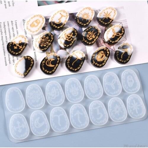 Silicone Mould Rune Divination Casting DIY Crafts Plaster Soap Making Tool Crystal Epoxy Resin Mold F04 21 Dropshipping