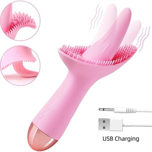 Silicone Innovative G-spot Vibrator Rechargeable Tongue Massage 10 Speed Vibrating Quiet Clitoris Stimulator Sex Toys for Women