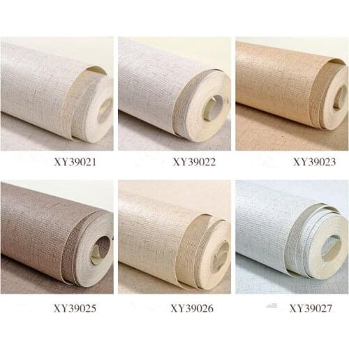 Modern Plain Rustic Textured Wallpaper Horizontal Faux Grasscloth Washable PVC Vinyl Wall Paper Roll For Living Room Hotel