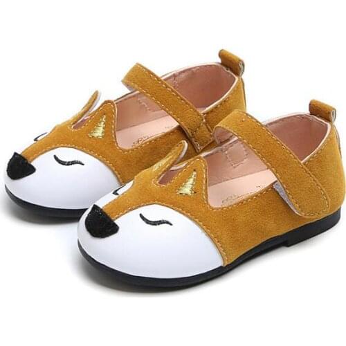 Spring autumn Children girls fox shoes Girls Shoes Flat princess Shoes red pink yellow brown 21-30 8823 TX05