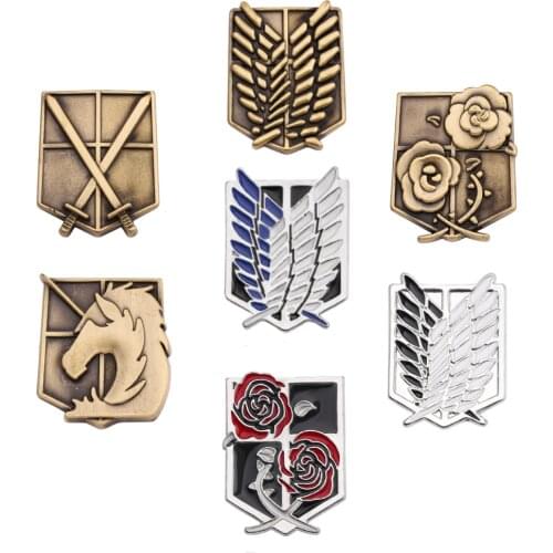 Japan Anime Jewelry Attack On Titan Pins Brooch Legions Badge Unicorn Lapel Pin Brooches For Fans Collection