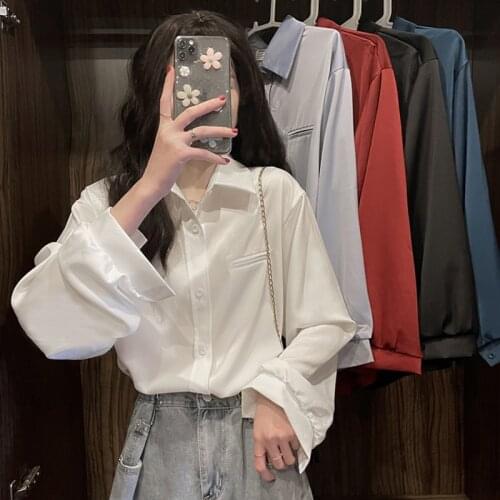 Spring Shirt Womens Design Sense Niche New Style 2021 Small French Chic Top Spring and Autumn Retro